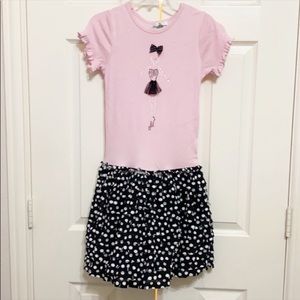 Rare Editions Pink Black & White Dress